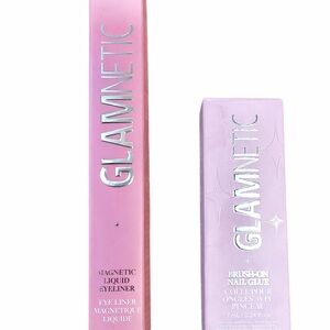 Glamnetic Magnetic Liquid Eyeliner 4.3ml + Brush-On Nail Glue 7ml | New Bundle